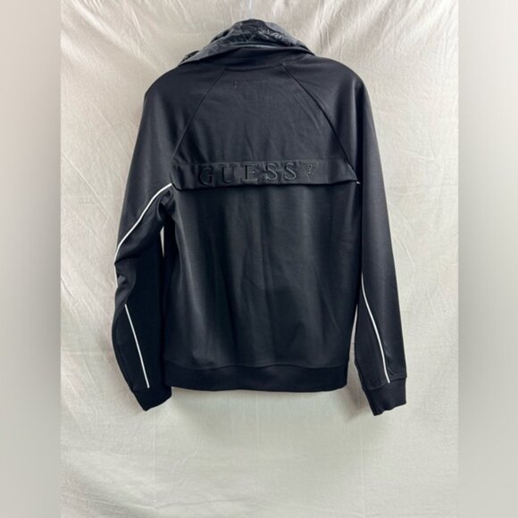 Mens Guess 1/4 Zip Pullover With Hoddie - Picture 2 of 6